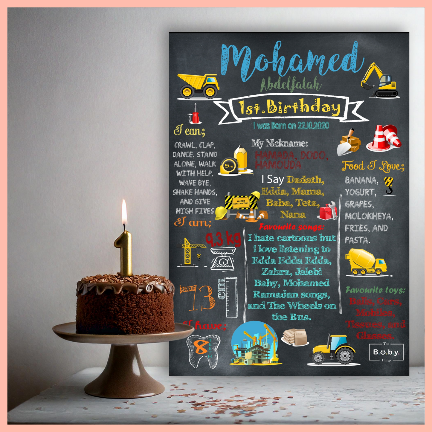 Neutral Birthday Chalkboard