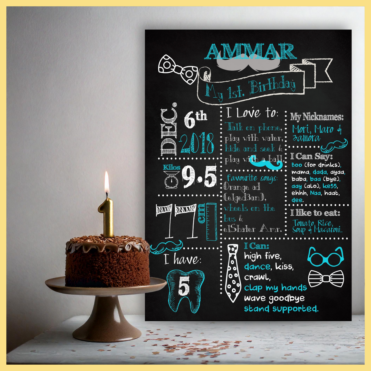 Neutral Birthday Chalkboard