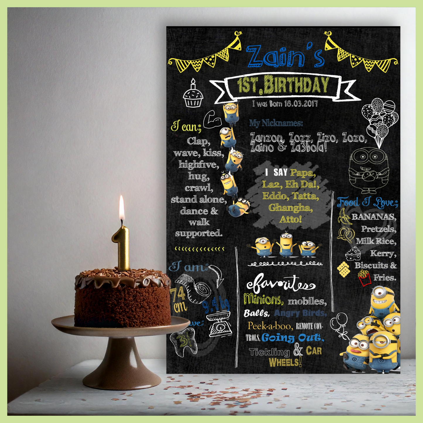 Neutral Birthday Chalkboard