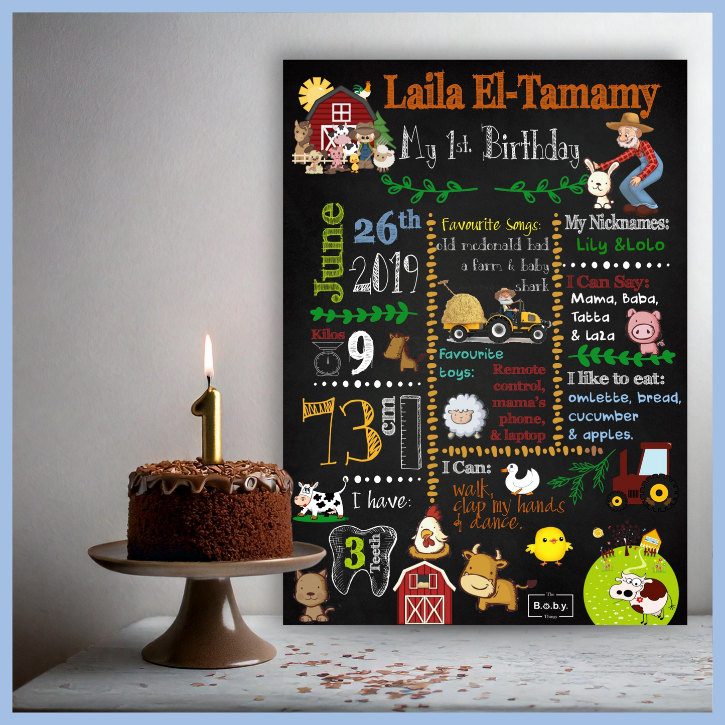 Neutral Birthday Chalkboard