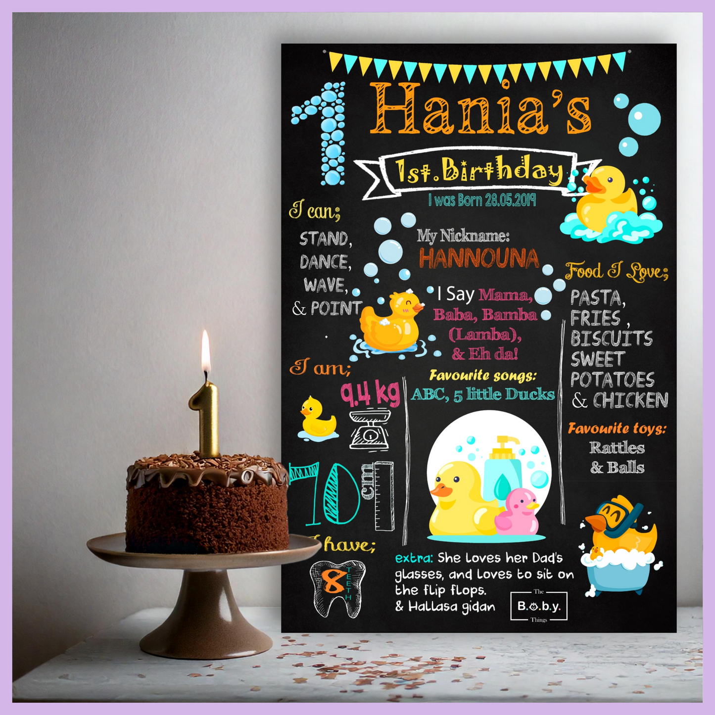 Neutral Birthday Chalkboard