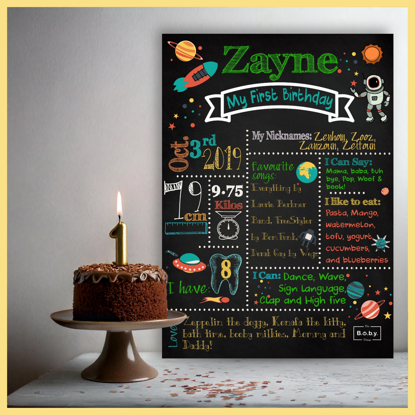 Neutral Birthday Chalkboard