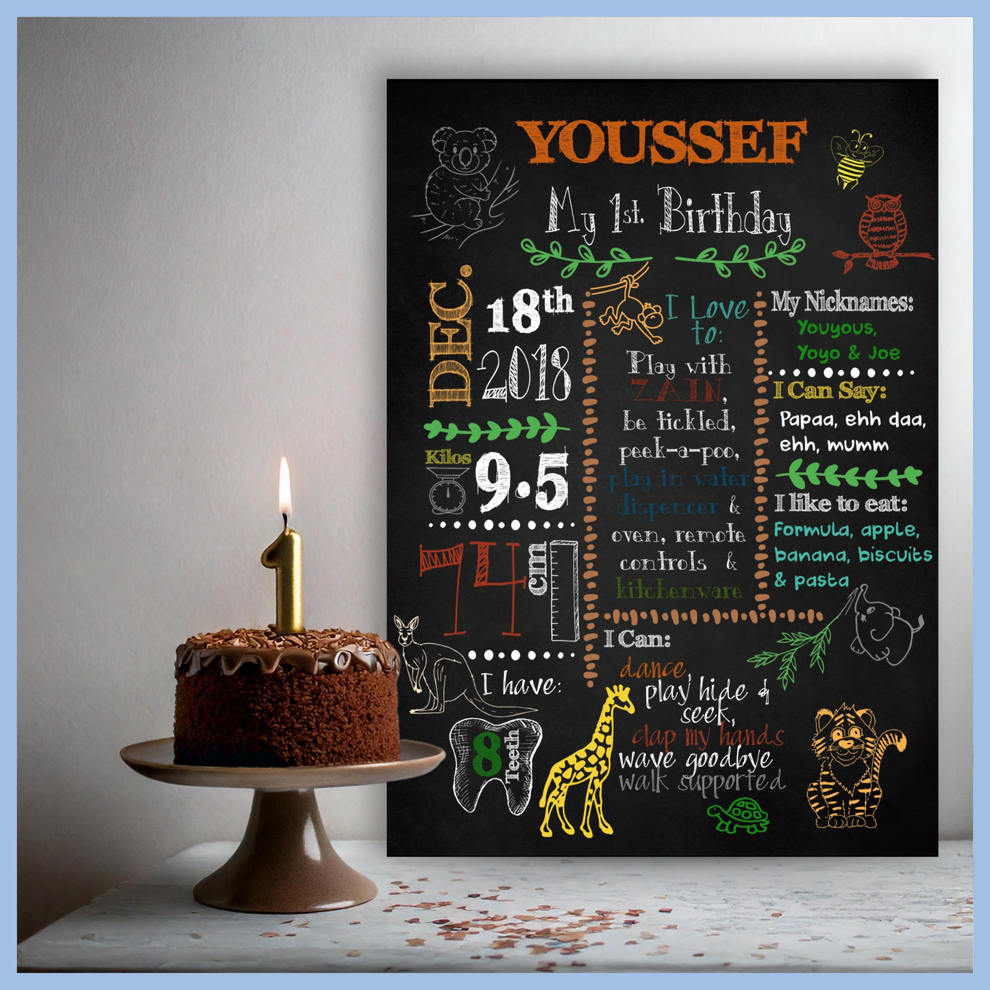 Neutral Birthday Chalkboard