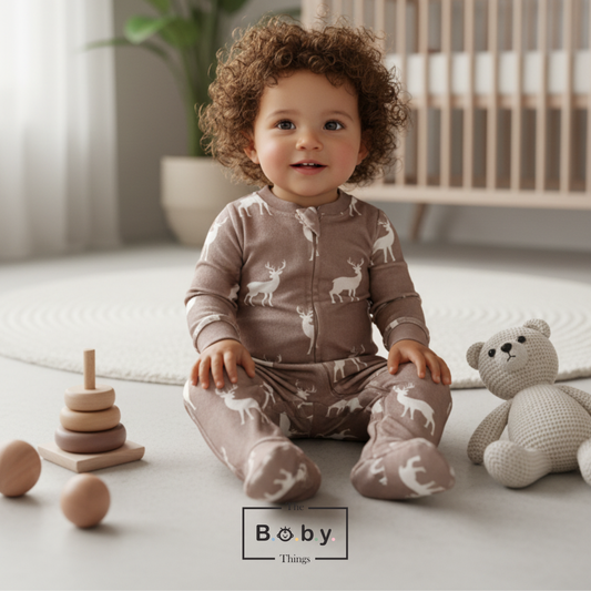 Deer Wonders Fleece Footie Onesie
