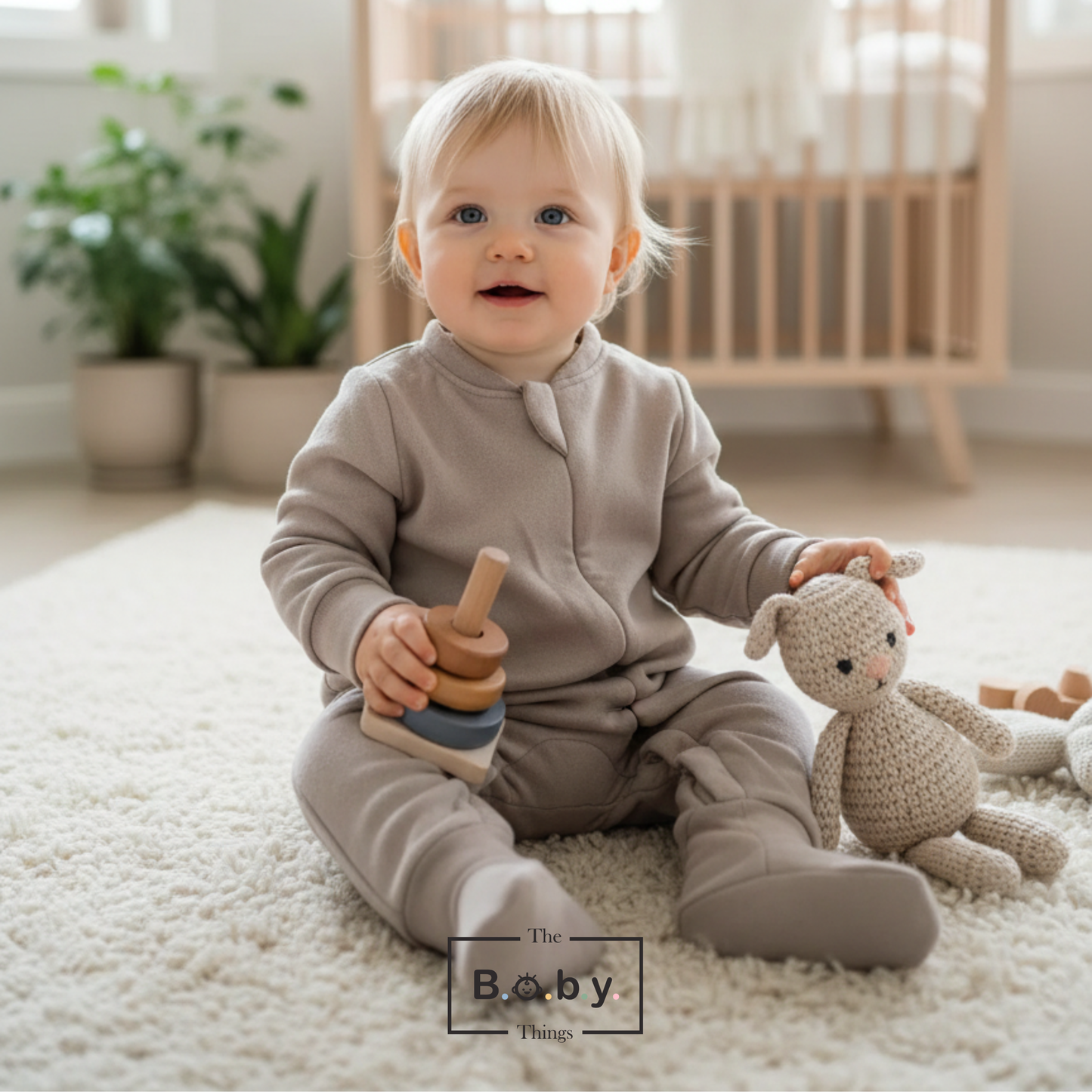 Caramel Dreams Wooven Felt Footie Onesie