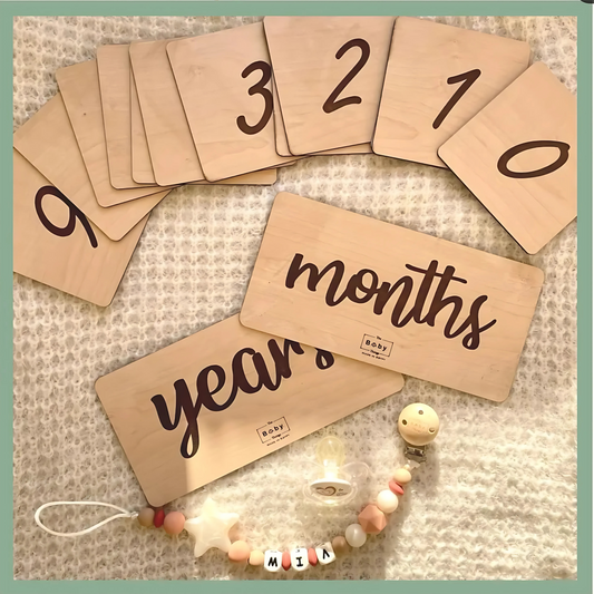 Wooden Milestone Cards Set