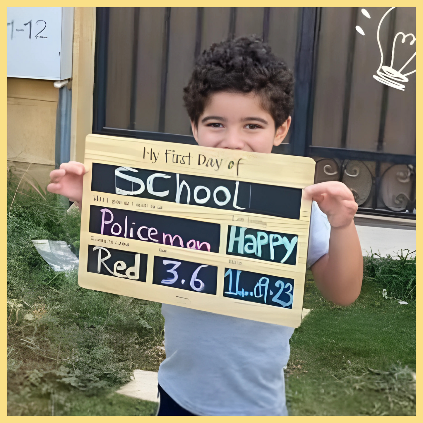 "My First Day Of" Wooden Chalk Sign